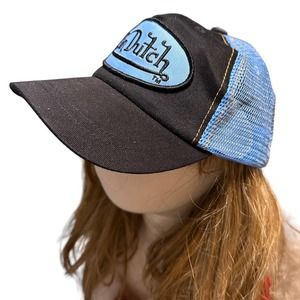 Von Dutch Vintage Kids Trucker Hat Blue & Black Unisex